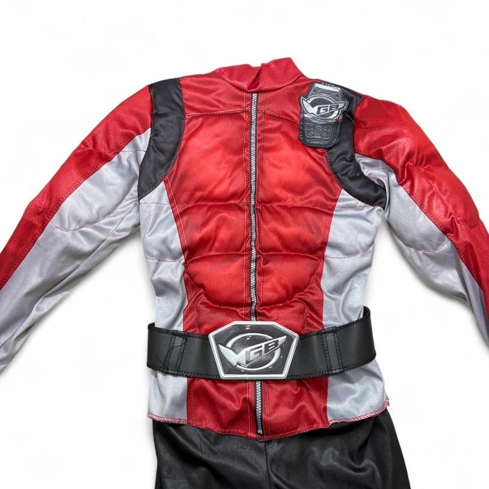 Red Ranger Costume Beast Morphers Power Rangers Muscle Set with helmet Size 4-6 - Picture 2 of 8
